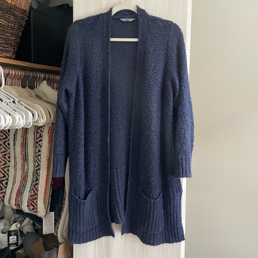 Women's Navy Open Front Cardigan